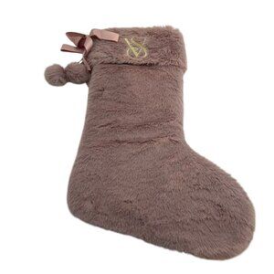 Victoria’s Secret Mauve Pink Faux Fur Christmas Stocking 2024 New
